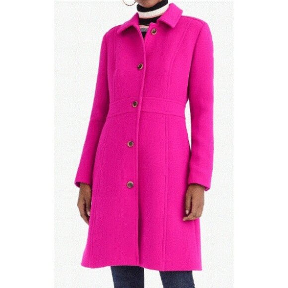 J. Crew Jackets & Blazers - NWT J.Crew Classic Lady Day Coat in Vibrant Fuchsia Italian Doublecloth Wool 6P